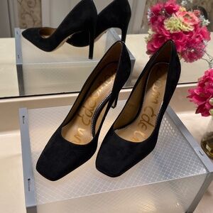 Sam Edelman Beth Womens Suede Leather Pumps Black Size 10 (NEW)